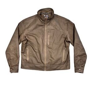 Kuhl Burr Jacket Mens XXL Patina Dye Brown Cotton Canvas Fleece Lined Coat 2XL